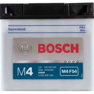 Bosch 0092M4F540 Аккумулятор M4 30 А/ч Обратная 184x130x170 EN180 А Сухозаряженная (электролит идёт в комплекте)